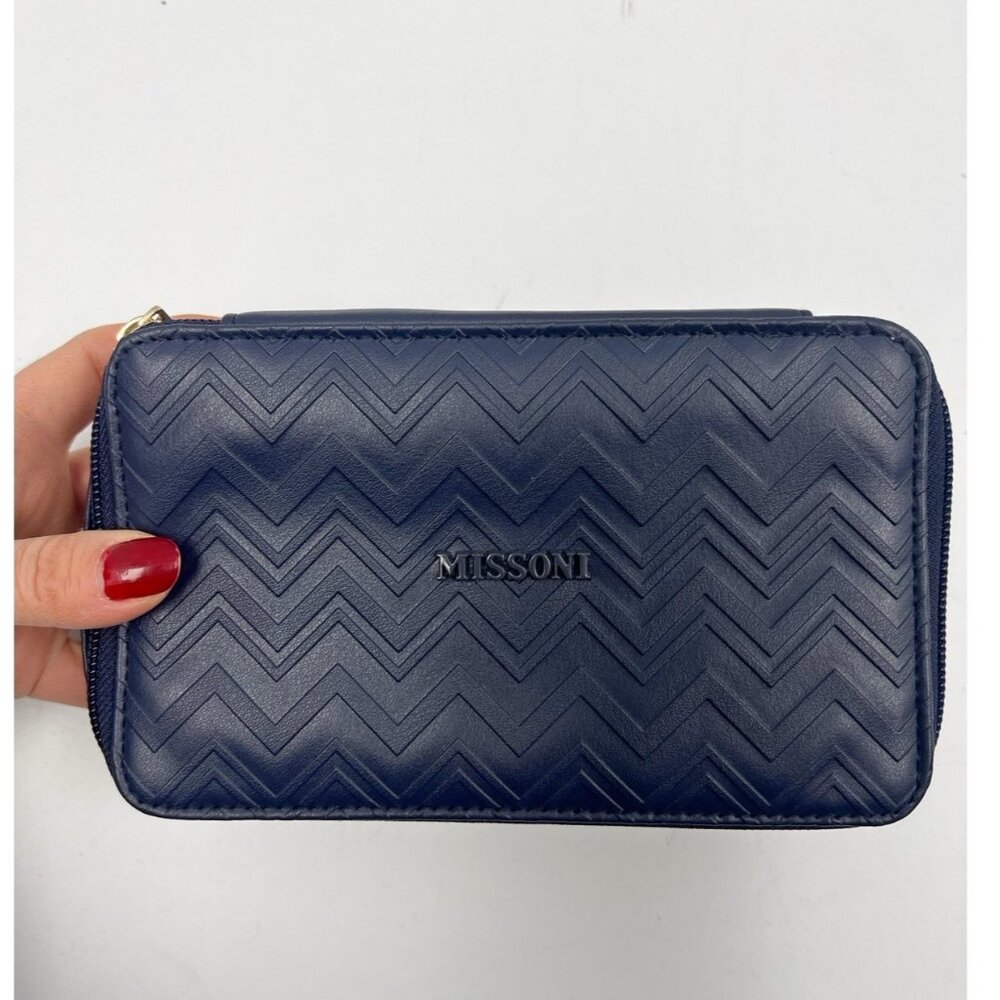 Missoni Exclusive Delta One Travel Case Pouch Blue Wave Zipper  Case Only